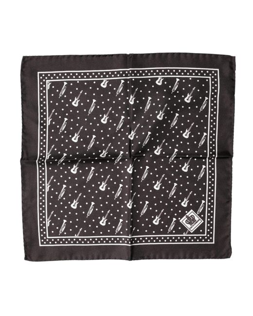 Dolce & Gabbana Gray Crown Logo Square Handkerchief Scarf