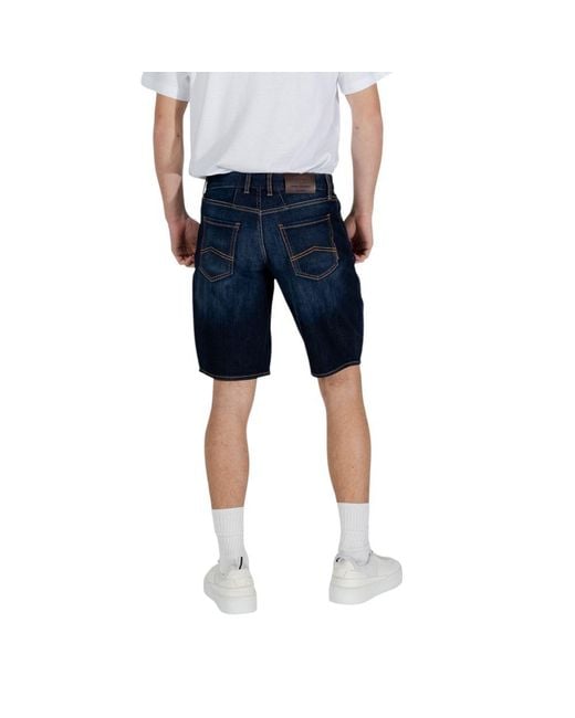 ARMANI EXCHANGE Blue Cotton Bermuda Shorts for men
