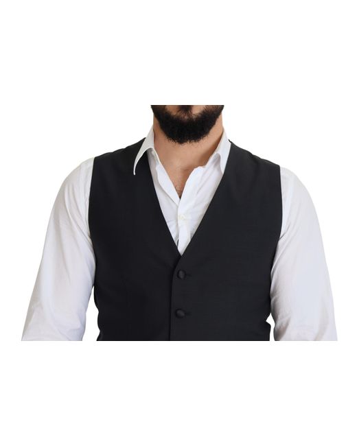 Dolce & Gabbana Blue Elegant Single Breasted Dress Vest for men