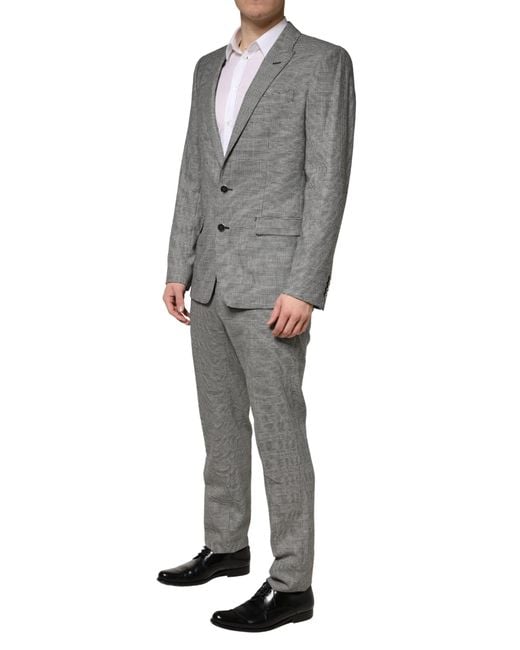 Dolce & Gabbana Gray Martini Single Breasted Formal 2pc Suit for men