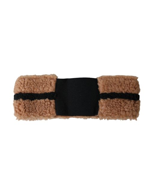 Dolce & Gabbana Brown Fleece Wool Head Band Hat for men