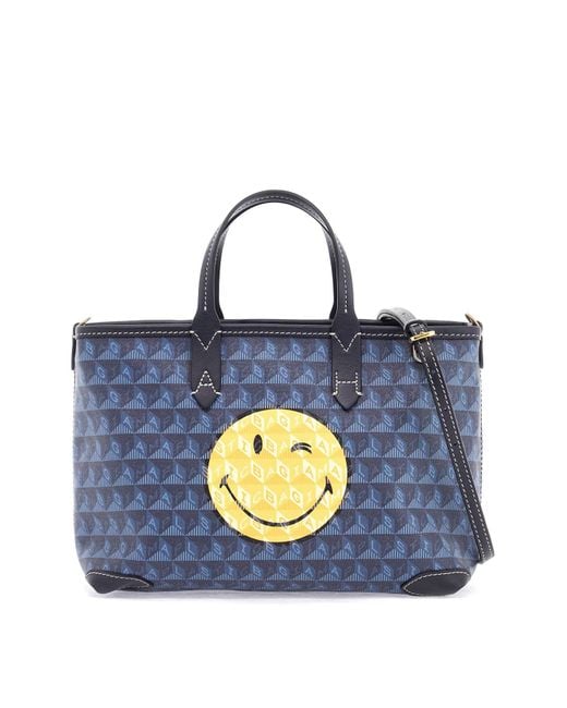 Anya Hindmarch Blue 'Plastic Bag Xs Wink Tote