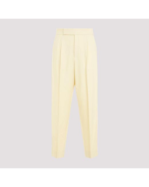 Fear Of God Yellow Cream Signle Pleat Tapered Wool Trousers for men