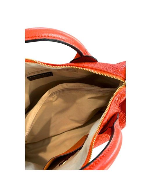 Baldinini Red Orange Leather Handbag
