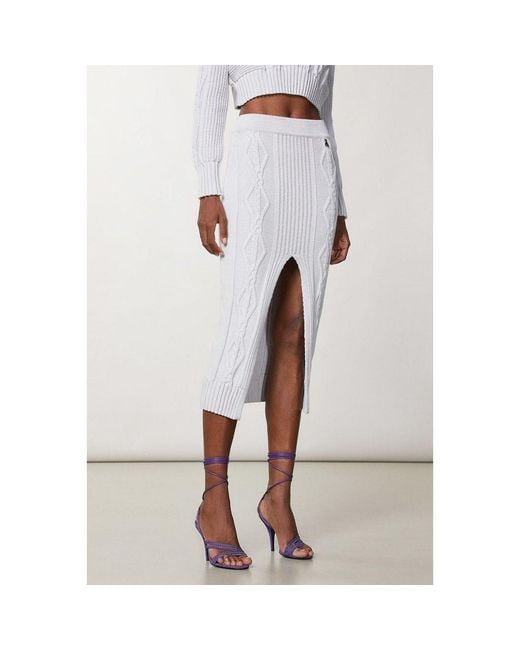 Patrizia Pepe White Viscose Midi Skirt