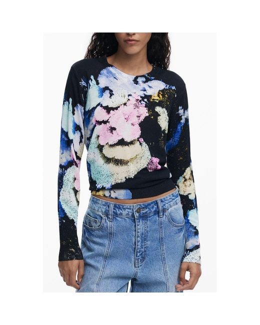 Desigual Blue Linen Sweater