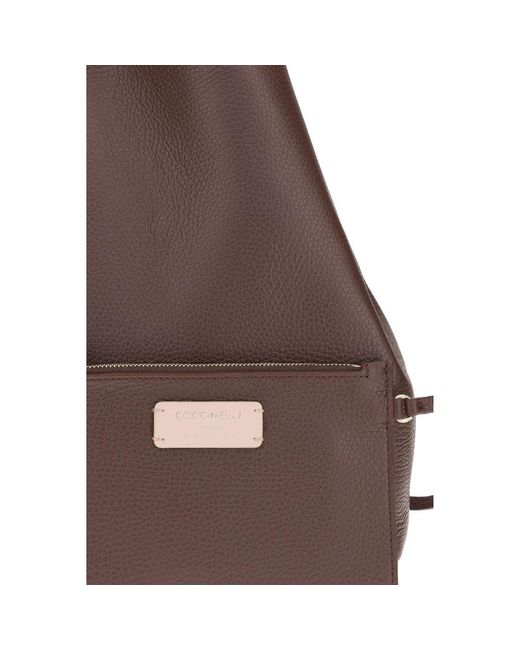 Coccinelle Brown Calf Leather Bos Taurus Shoulder Bag