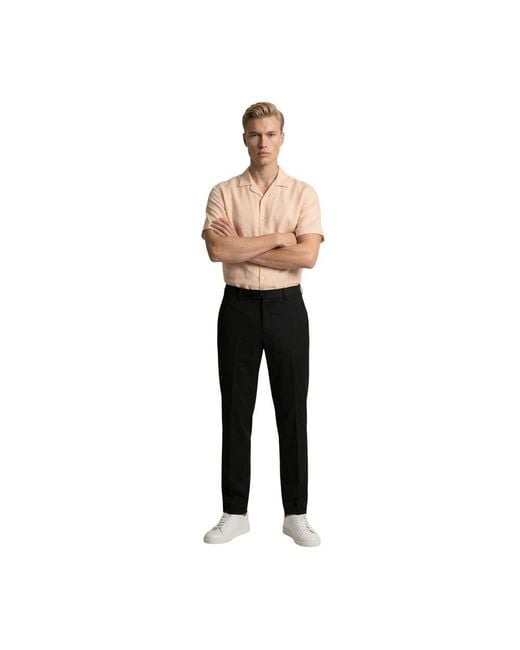 Gianni Lupo Black Polyester Skinny Pants for men