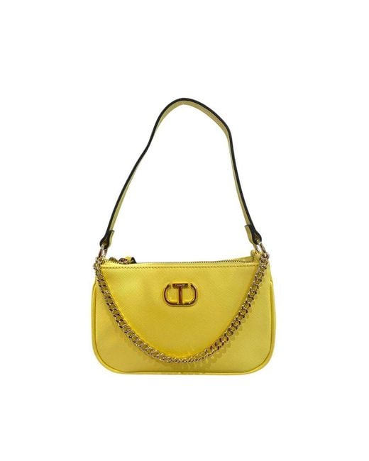 Twinset Yellow Pu Shoulder Bag