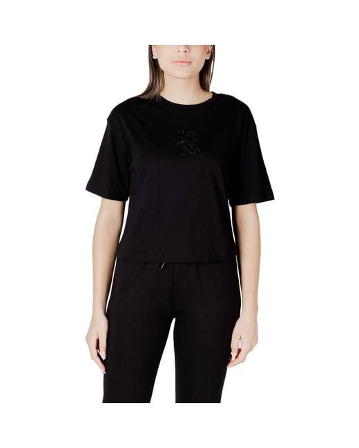 ARMANI EXCHANGE Black Cotton T-Shirt
