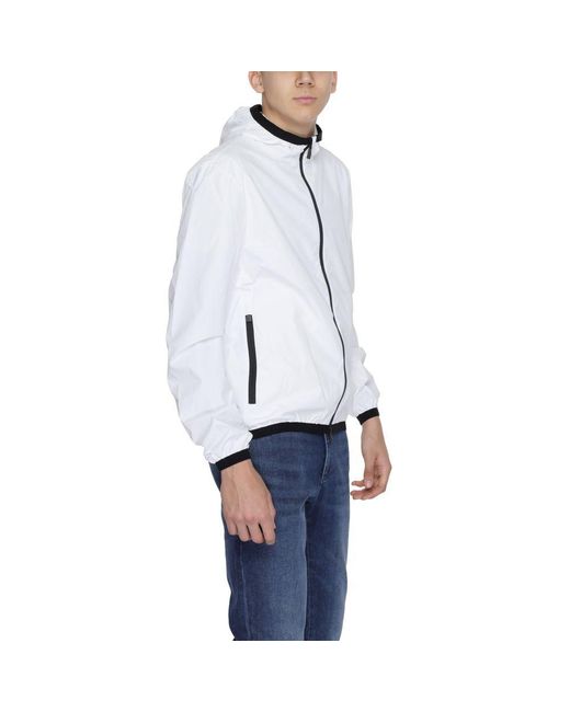 Suns Blue White Polyester Shell Jacket for men