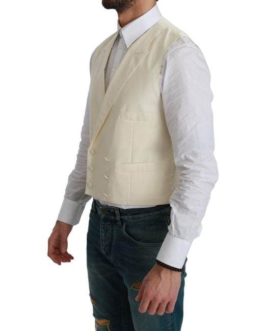 Dolce & Gabbana Blue Waistcoat Formal Wool Vest for men