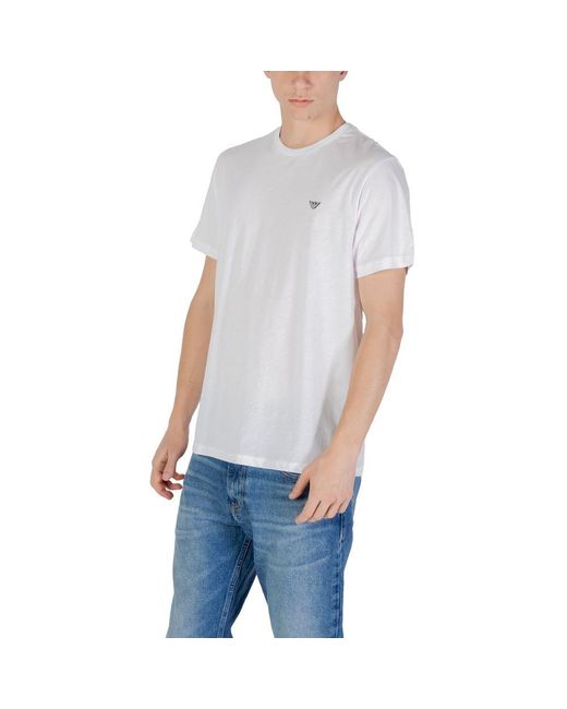 EA7 Blue White Cotton T for men