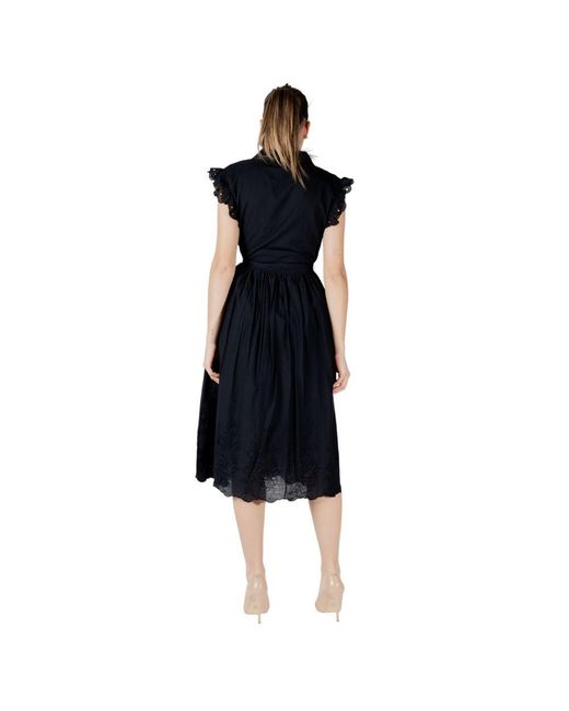 VILA CLOTHES Black Cotton Midi