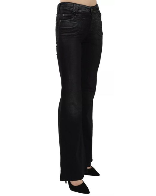 John Galliano Black Washed High Waist Flared Denim Casual Pants Jeans