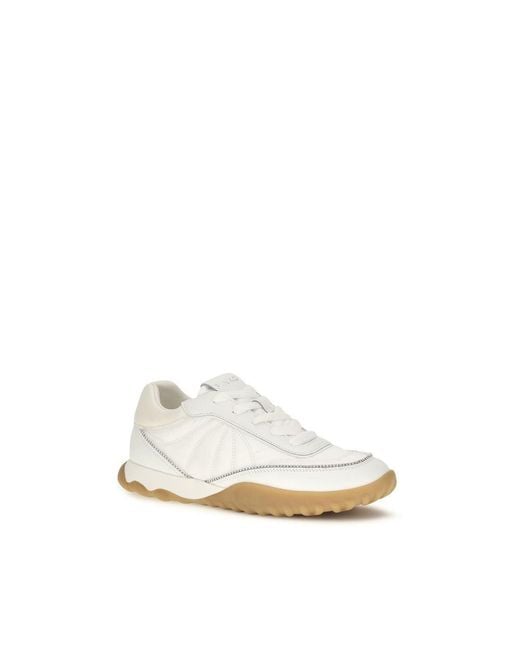 Pinko White Fabric Low Top Sneakers