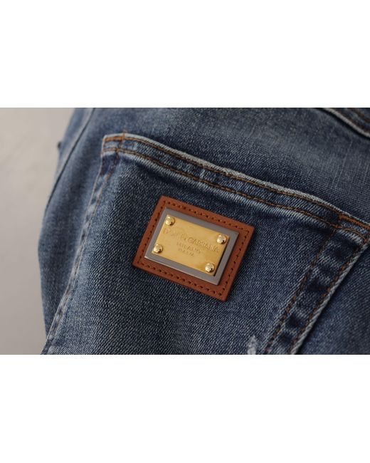 Dolce & Gabbana Blue High Waist Skinny Designer Jeans