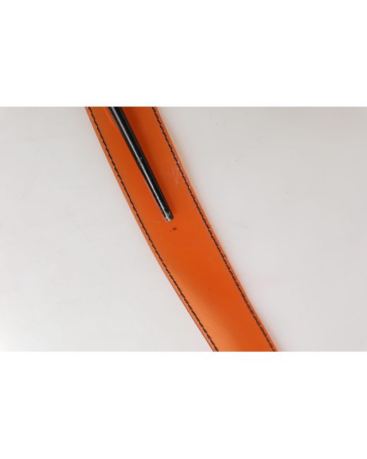 Miu Miu Red Orange Pvc Waist Cintura Square Buckle Belt