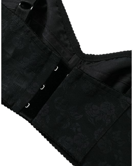 Dolce & Gabbana Black Elegant Bustier Crop Top