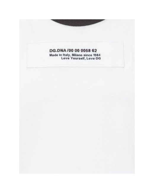Dolce & Gabbana White Cotton T-Shirt for men