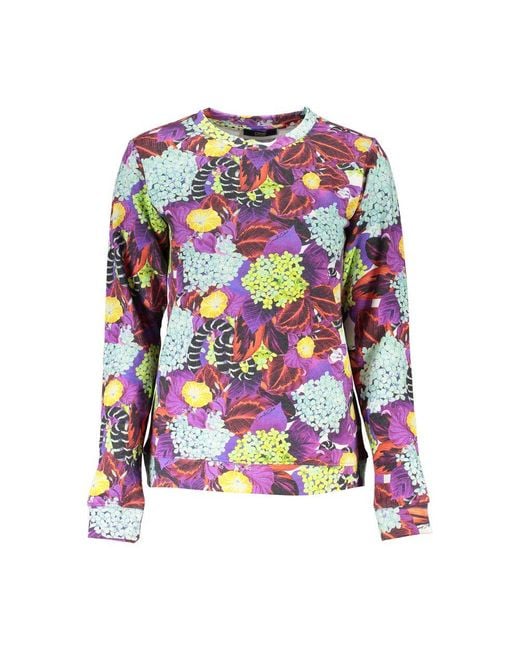 Roberto Cavalli Pink Purple Cotton Sweater