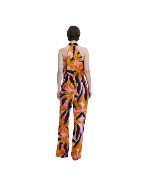 Desigual Orange Viscose Top