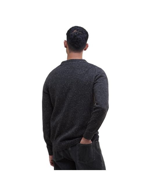 Barbour Blue Black Wool Sweatshirt for men
