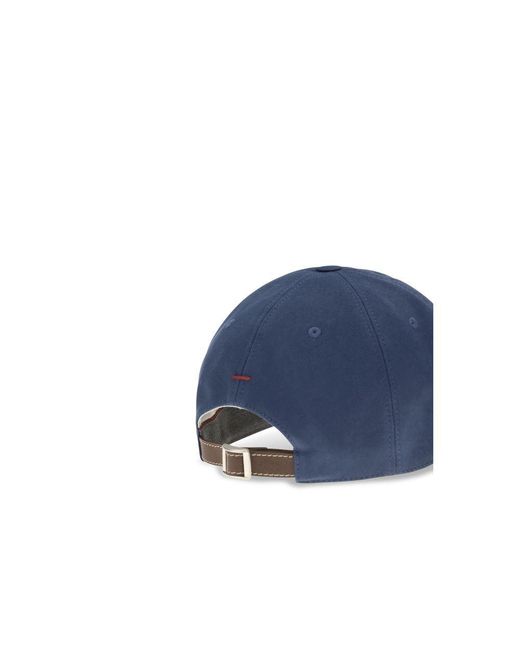 Brunello Cucinelli Blue Cotton Cap (baseball Hat) for men