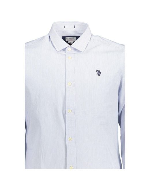 U.S. POLO ASSN. Light Blue Cotton Men Shirt for men
