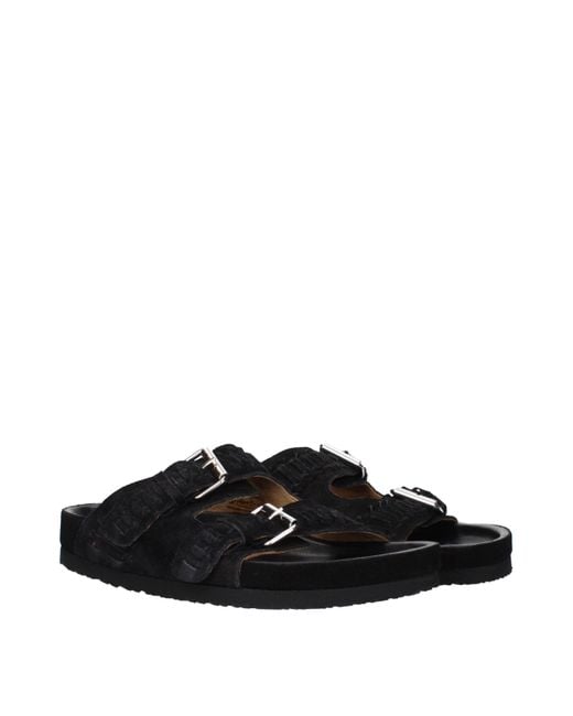 Isabel Marant Black Leather Slippers for men