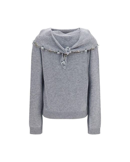 Prada Gray Cashmere Sweatshirt