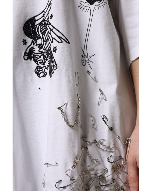 Dolce & Gabbana Gray White Cotton Dg Blessed Printed T for men