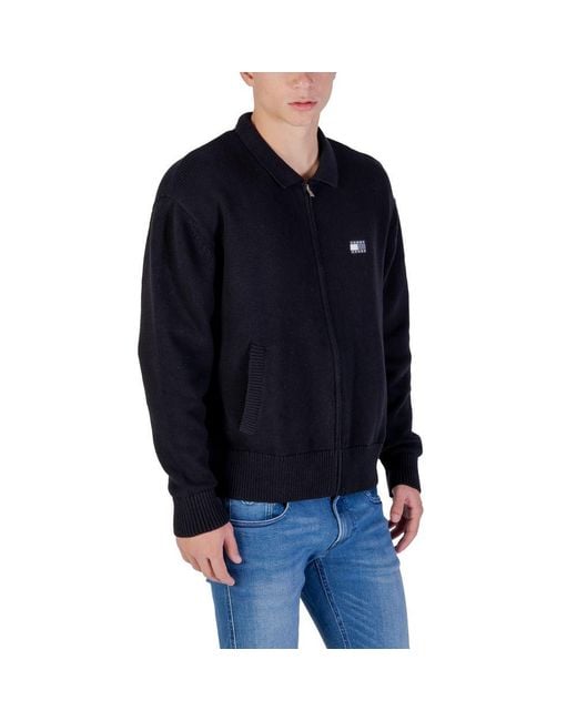 Tommy Hilfiger Blue Black Recycled Cotton Cardigan for men