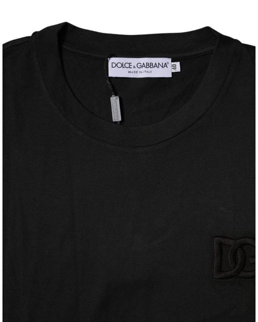 Dolce & Gabbana Black Crew Neck Short Sleeve Tshirt for men