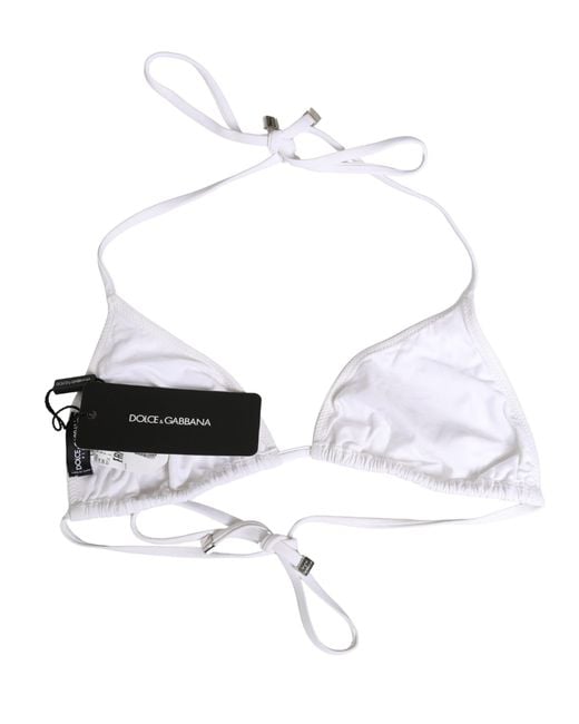 Dolce & Gabbana White Triangle Bikini Top