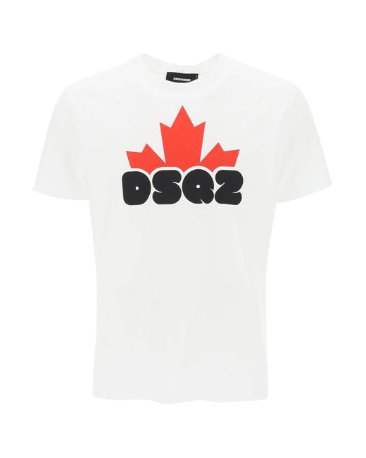 DSquared² White Printed T Shirt for men