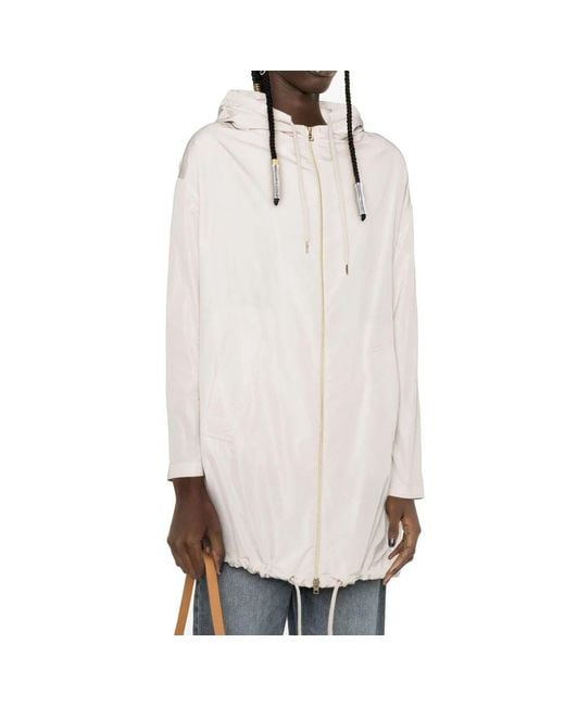 Herno White Multicolor Polyester Coat