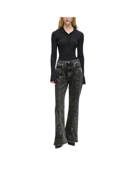 Karl Lagerfeld Black Recycled Cotton Mom Jeans