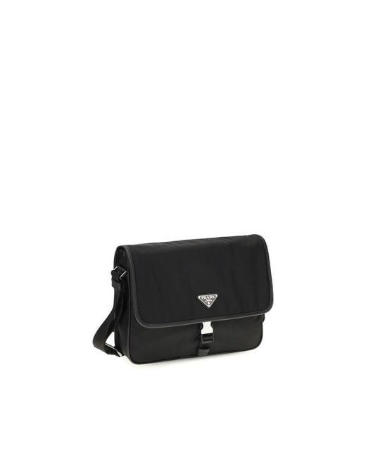 Prada Black Recycled Polyamide Shoulder Bag for men