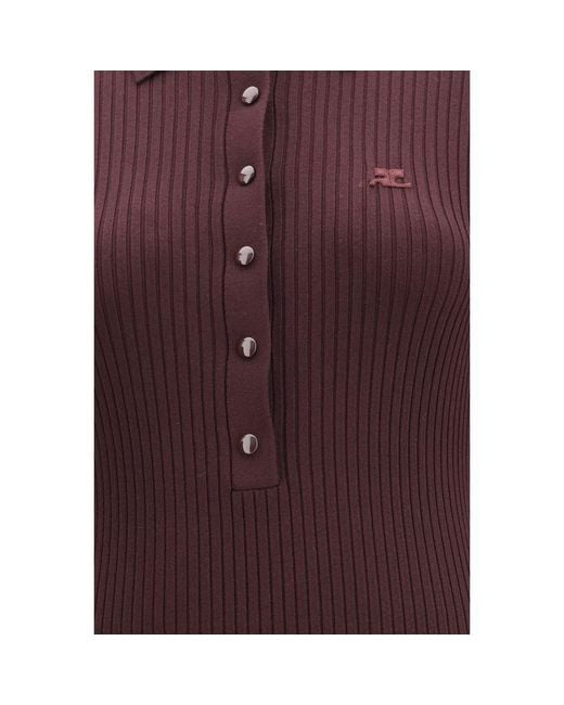 Courreges Purple Viscose Long Dress