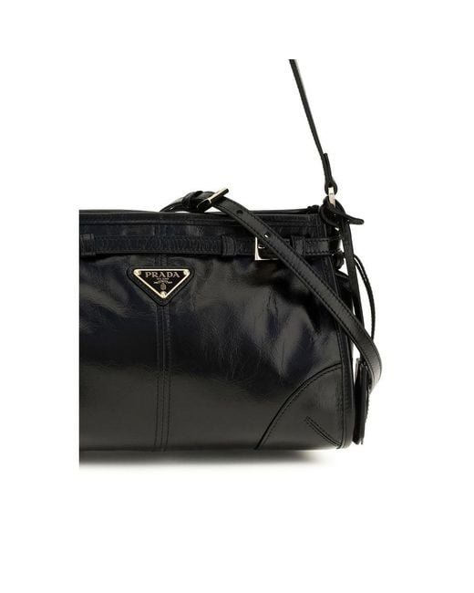 Prada Black Calf Leather Bos Taurus Handbag
