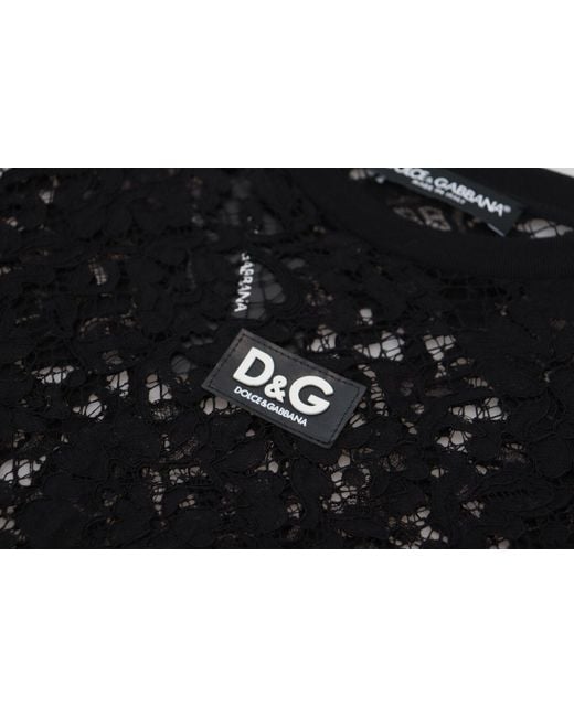 Dolce & Gabbana Black Elegant Floral Lace Shift Dres