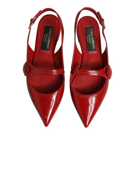 Dolce & Gabbana Red Ballerina Shoes