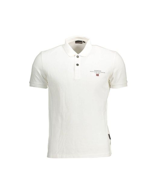 Napapijri White Cotton Polo Shirt for men
