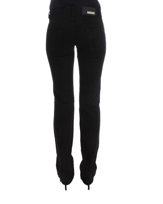 CoSTUME NATIONAL Cotton Slim Fit Bootcut Jeans Black Sig30120