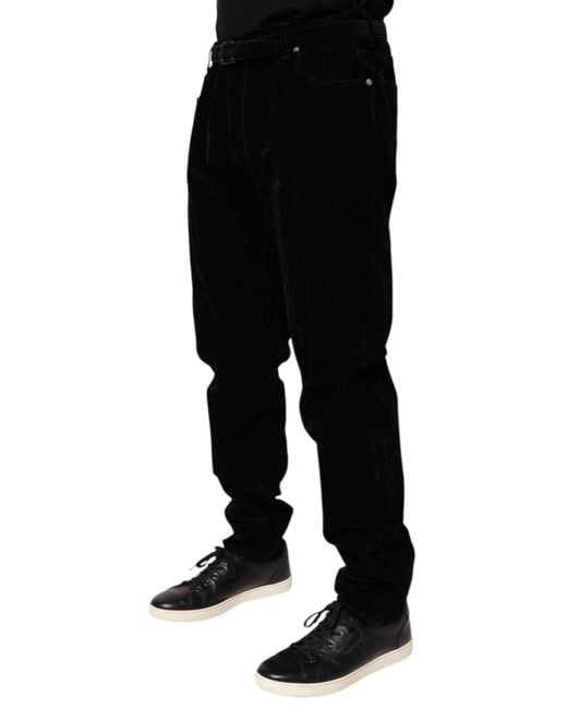 Dolce & Gabbana Black Cotton Slim Fit Denim Trouser Jeans Viscose Elastane for men