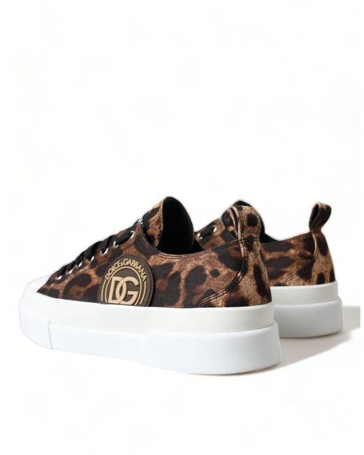 Leopard top canvas sneakers