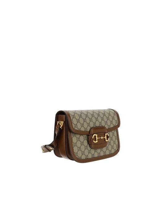 Gucci Gray Beige Cotton Handbag