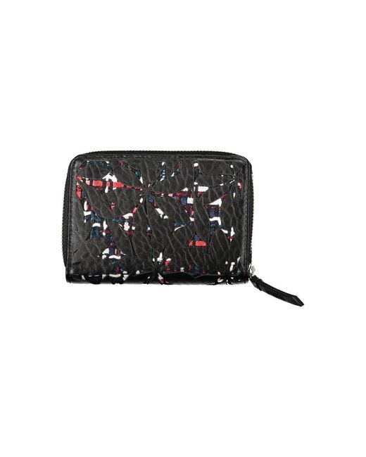 Desigual Black Elegant Zip Wallet With Contrasting Accents