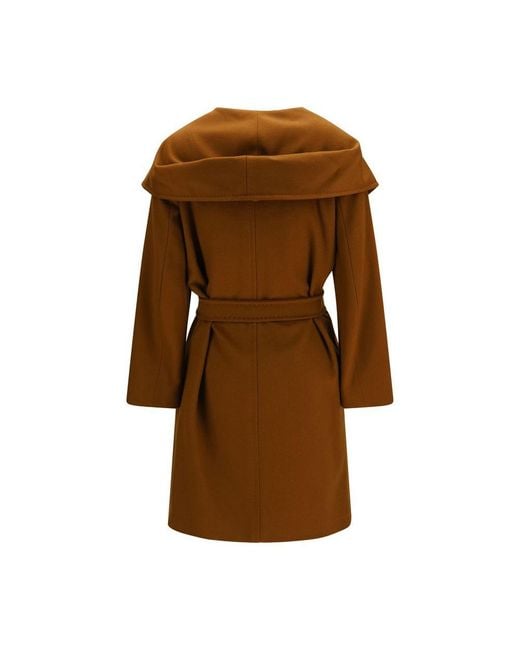 Max Mara Brown Wool Oves Aries Coat